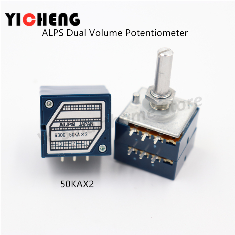1 個日本 ALPS RK27 タイプ 10K 20K 50K 100K 250K 500K デュアルボリュームボリュームポテンショメータ