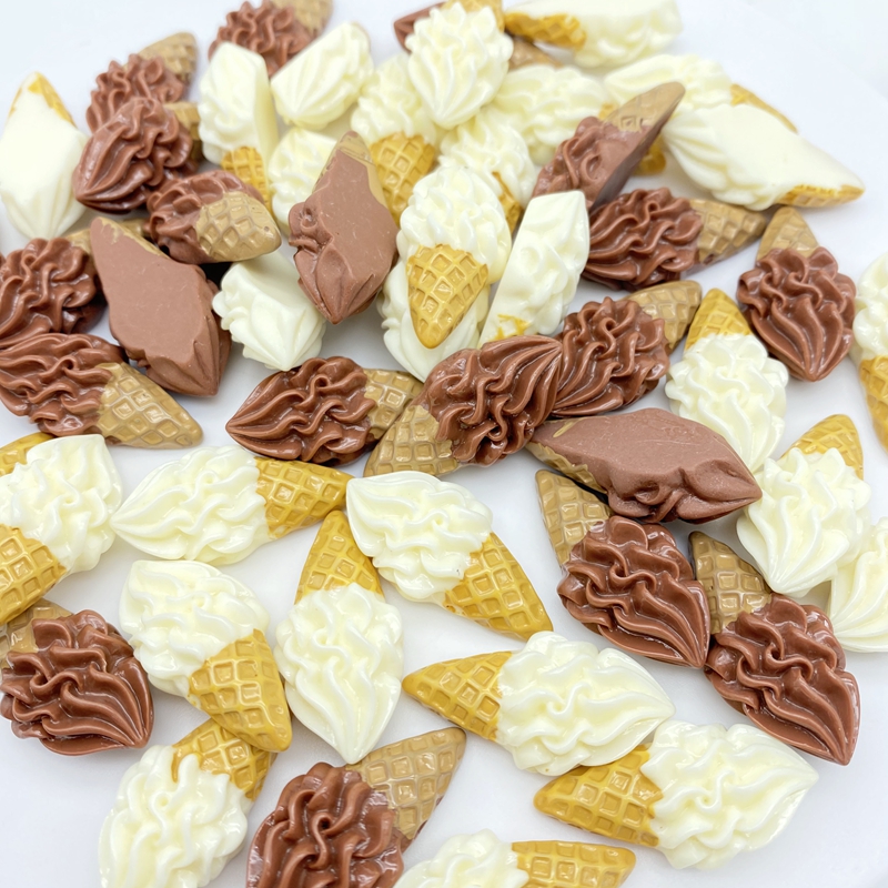 10 buah campuran Resin es krim Mini Flatback Cabochon Scrapbook Kawaii DIY aksesoris hiasan G44