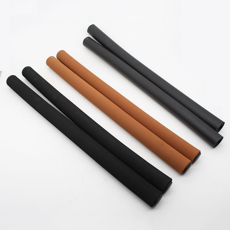 Empuñadura de manillar de mariposa para bicicleta, empuñaduras de esponja de espuma suave mate, barra de mango de 50cm, negro y marrón con manillares de 22,2