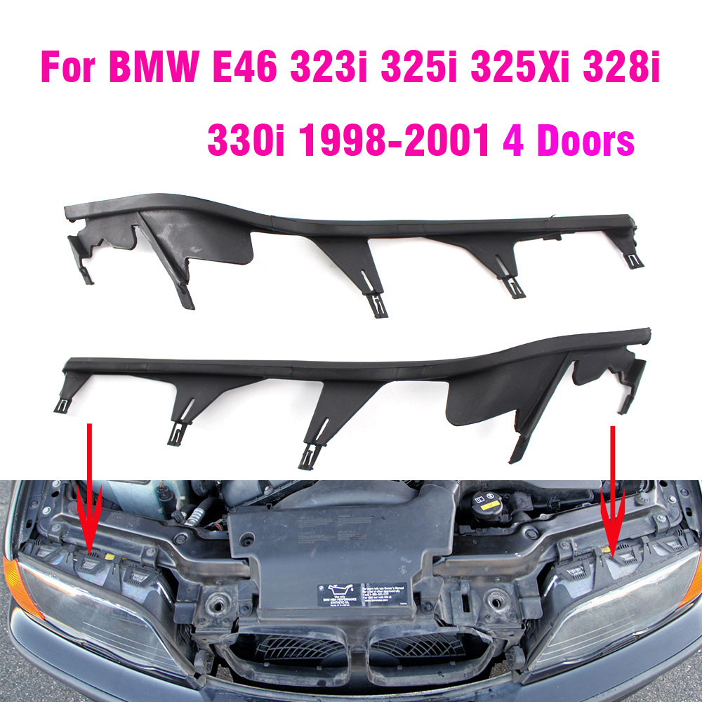 Ensemble de bandes de couverture de lumière de sauna supérieur avant de voiture, garnitures de banquettes lumineuses de sauna, joint de bande pour BMW E46, 4 portes, 323i, 325i, 328i, 330i, 1998-2001