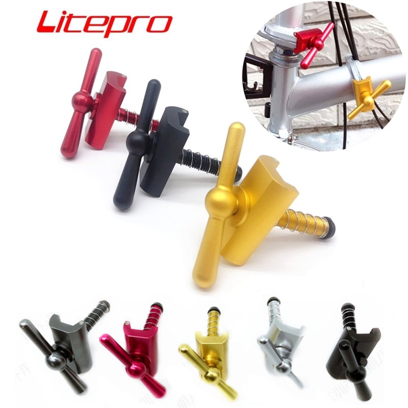 Litepro-abrazadera de bisagra para cuadro de bicicleta, hebilla de bloqueo, pomo de fijación, Brompton