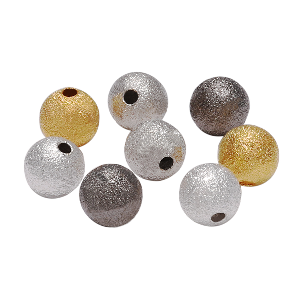 4-12mm 4 kolor okrągły miedź Spacer koraliki matowe Ball End małe koraliki na naszyjnik DIY bransoletka biżuteria ustalenia Making