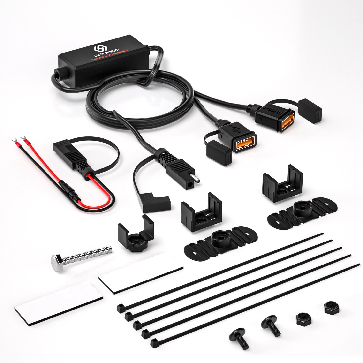 Motor USB Charger Cepat SAE Ke USB Cepat Putuskan Plug Tahan Air 36W QC3.0 Pengisian Cepat 3.0 Built-di Smart Chip