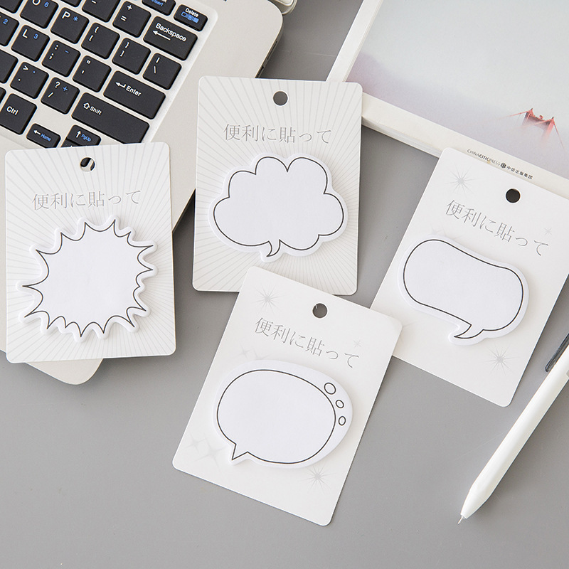 Ellen Brook 1 Cái Dễ Thương Kawaii Hộp Thoại Giấy Dán Ghi Chú Sáng Tạo Notepad Ghi Nhớ Miếng Lót Văn Phòng Học Cung Cấp Văn Phòng Phẩm Miếng Dán Keo