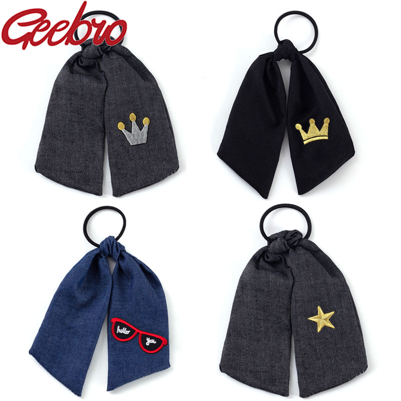 Geebro Nieuwe Snoep Kleur Kinderen Haar Chouchou Cartoon Partten Haarband Meisjes Haarbanden Hart Haaraccessoires Ster Hoofd Touw