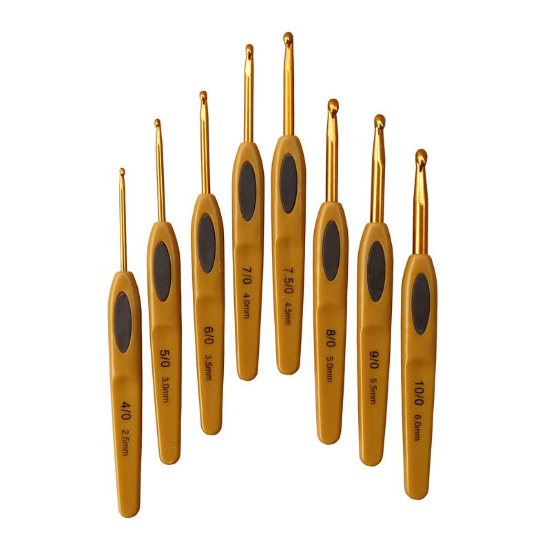 Juego de ganchos de aluminio para tejer, kit de agujas de ganchillo, 8 unidades