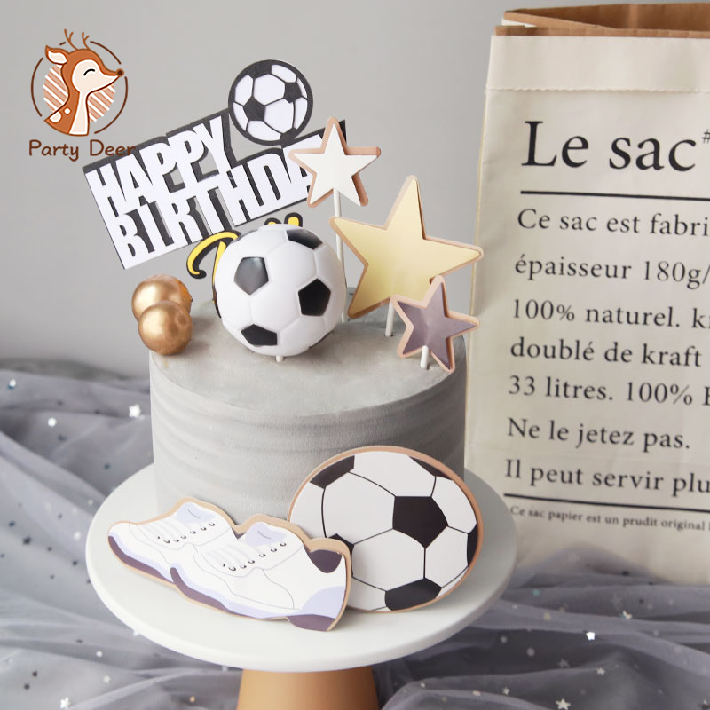 Basketball Fußball Thema Party Cupcake Topper Glücklich Geburtstag Kuchen Topper Flage Für Kinder Junge Geburtstag Party Kuchen Dekore Liefert