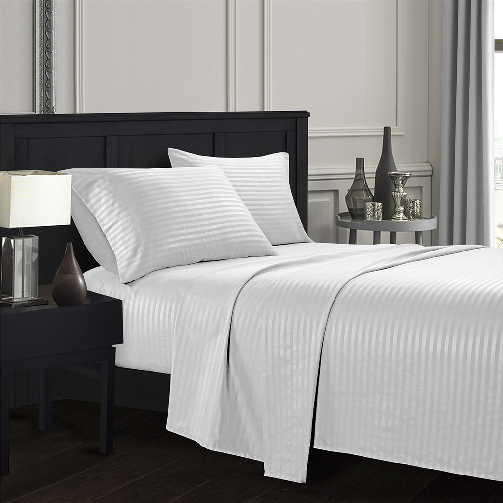 Parure de lit avec bande élastique, ensemble de literie avec drap-housse, taies d'oreiller, drap-housse, blanc, Double, Queen, King Size, matelas, 150