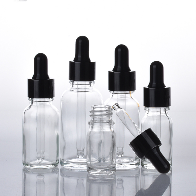 Garrafas Vazias Amber Clear Glass Dropper, Gota De Óleo Essencial, Pipeta De Reagente Líquido De Aromaterapia, Garrafa Recarregável, 5ml-100ml, 1Pc
