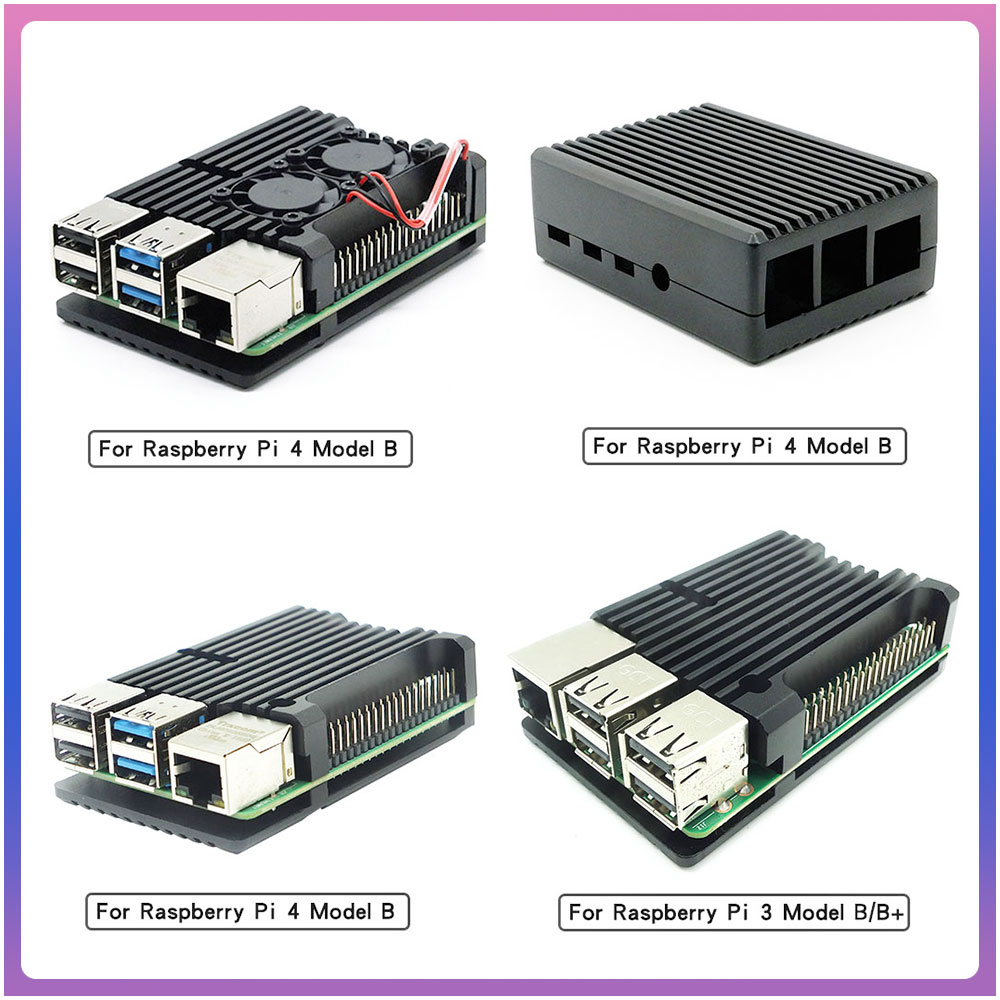 Raspberry Pi 4 Modelo B, ventiladores duales CNC, carcasa de aleación de aluminio, carcasa de armadura de 5 colores con disipadores de calor para Raspberry Pi 4B/3B +/3B