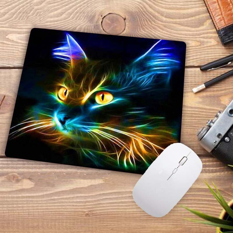Grande Promotion 22X18CM dessin animé tête de chat mignon conceptions sympas tapis de souris de Table ordinateur portable clavier de jeu tapis de souris tapis d'animal