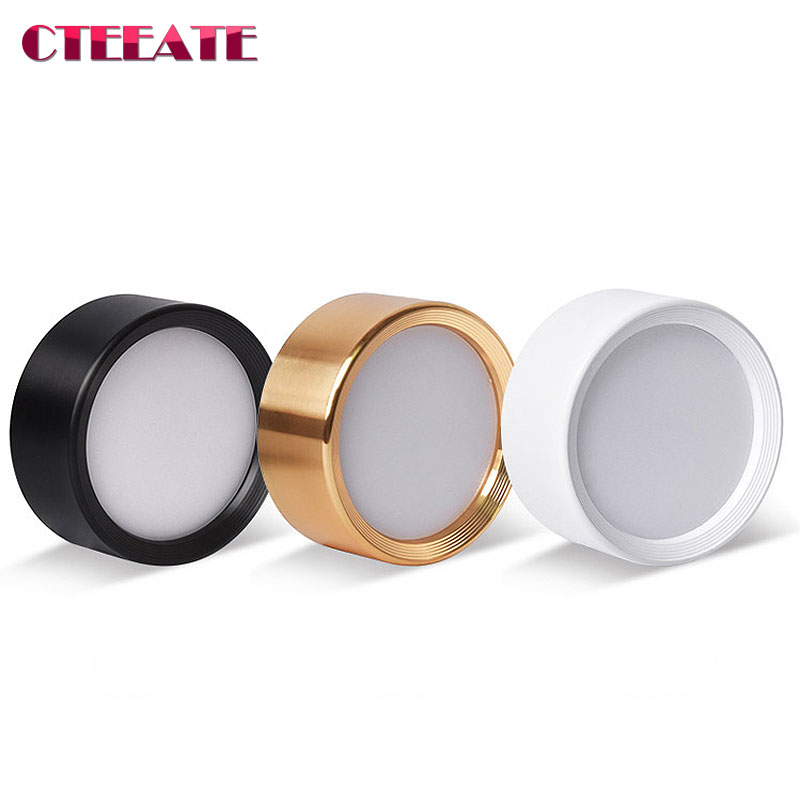 Bề Mặt Gắn Đèn LED Âm Trần Downlight 5W 7W 9W 12W 15W 18W 220V Ốp Trần Đèn siêu Mỏng Driverless Đèn LED Đèn Sách Giá Để Chiếu Sáng