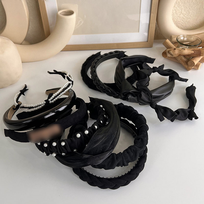 Fashion Brede Haarbanden Voor Vrouwen Hoofdtooi Zwarte Kleur Hoofdband Bezel Meisjes Haarband Haar Hoepel Vrouwelijke Haaraccessoires