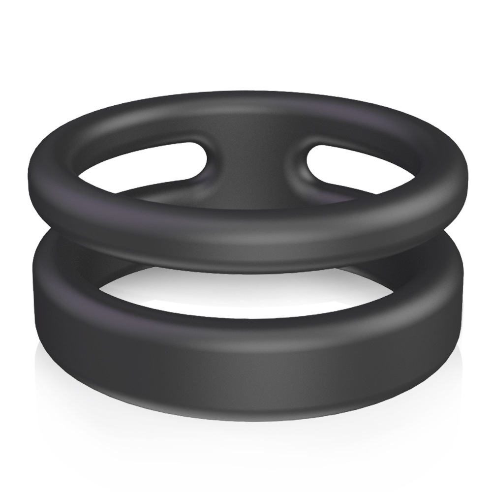 Anel peniano duplo de silicone, atraso na ejaculação, anéis penianos masculinos, ereção erótica, multi maneiras de uso, brinquedos sexuais para homens