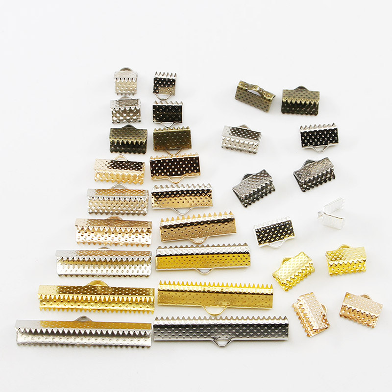 50 teile/los Crimp Perlen Cove Verschlüsse Cord Leder Clip Halskette Armband Anschlüsse End Kappen Für DIY Schmuck Ergebnisse Liefert