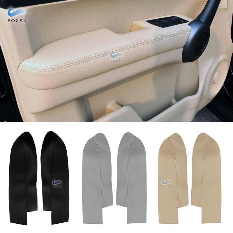 2 uds para Honda CRV CR-V 2007 2008 2009 2010 2011 Panel de puerta delantera de cuero de microfibra cubierta de reposabrazos embellecedor protector