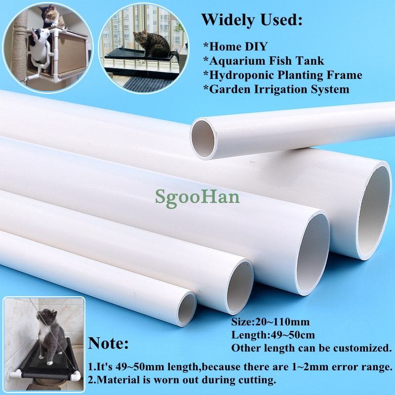 2PCS 49-50 centimetri Lungo OD 20 ~ 110 millimetri Bianco Tubo IN PVC Acquario Serbatoio Raccordi Giardino di Casa FAI DA TE Sistema di Irrigazione Tubo IN PVC Tubo di Alimentazione Dell'acqua