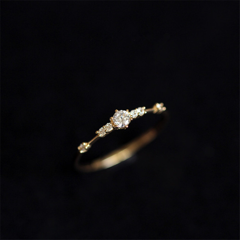Bague de mariage en argent Sterling 925 plaqué or 14K, pavé de cristal exquis pour femmes, accessoires de bijoux de tempérament de luxe léger