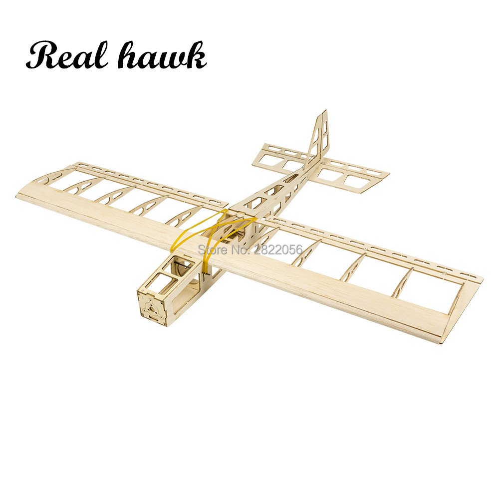 Avião RC Real Hawk Scale em Balsa, Miniatura de 580mm Cortada a Laser, Kit DIY para Montagem de Modelo de Madeira
