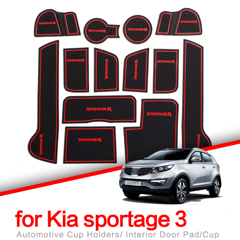 Dla KIA Sportage 3 2011 2012 2013 2014 2015 mata wyściełająca do schowków w samochodzie mata na kubki maty maty do schowków na drzwiach antypoślizgowe pokrowce na podstawka pod kubek akcesoria do wnętrz