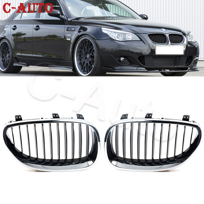 C-Auto przednia chromowana kratka chłodnicy do BMW E60 E61 520i 523i 525i 530i 525d 535d 540i 545i 550i 51137027061 51137027062