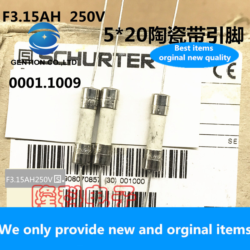 10Pcs 100% Nieuwe Originele F3.15AH250V Zwitserse Geïmporteerd Shute 3.15A 250V Keramische Zekering 5X20 Straight Plug 0001.1009
