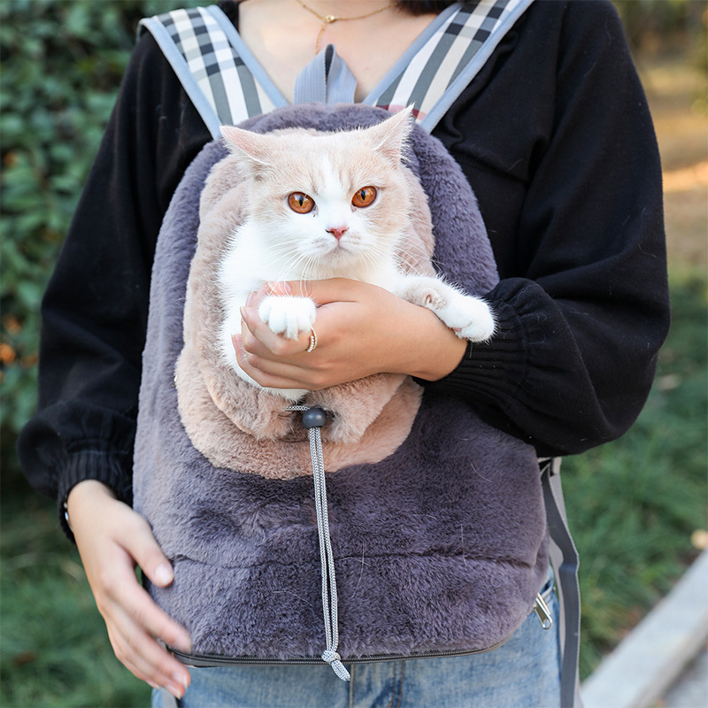 Pembawa Anjing Peliharaan Musim Dingin Hangat Ransel Dada Mewah Bernapas Kepala Hewan Peliharaan Terkena Ransel Anak Anjing Kucing Tas Perjalanan Luar Ruangan Persediaan Hewan Peliharaan