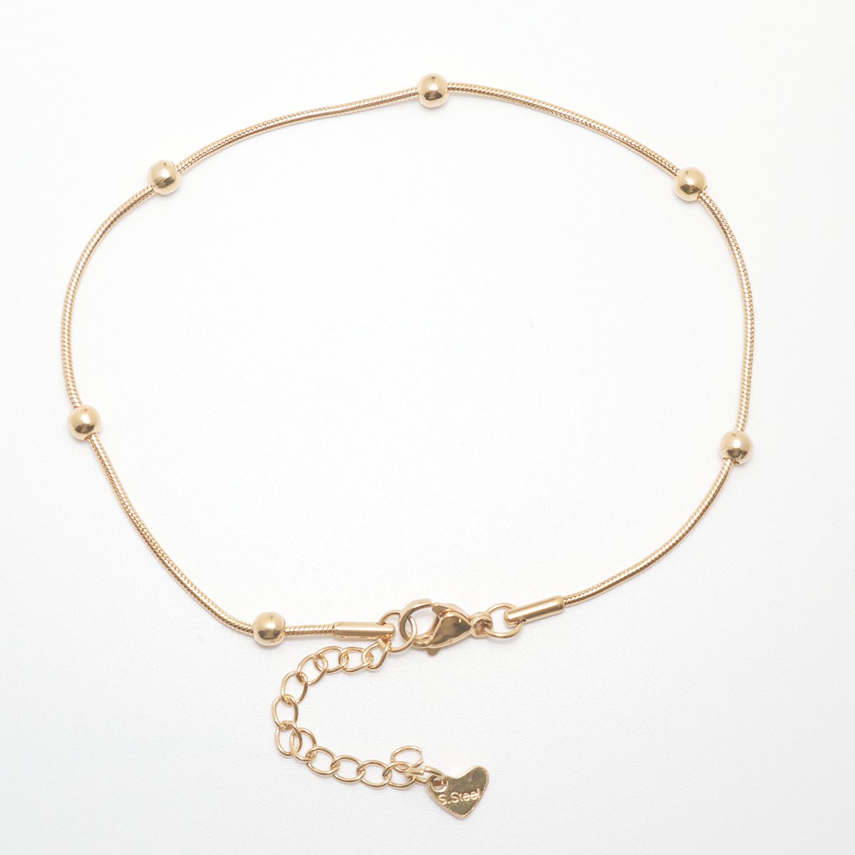Bracelet de cheville en acier inoxydable pour femme, bracelet de cheville en or, bracelet de cheville en forme de cœur rond, bracelet de cheville sur la jambe, accessoires de bijoux, 1 PC, 304