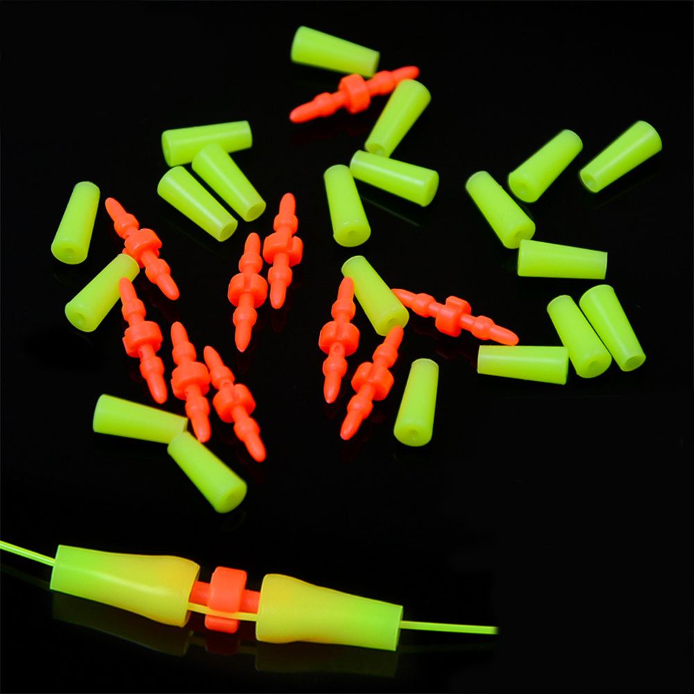 30Pcs พลาสติก Rock Sea ตกปลาลมบาร์ Cara Rod Bobber Float Stoppers ตกปลา Stoppers