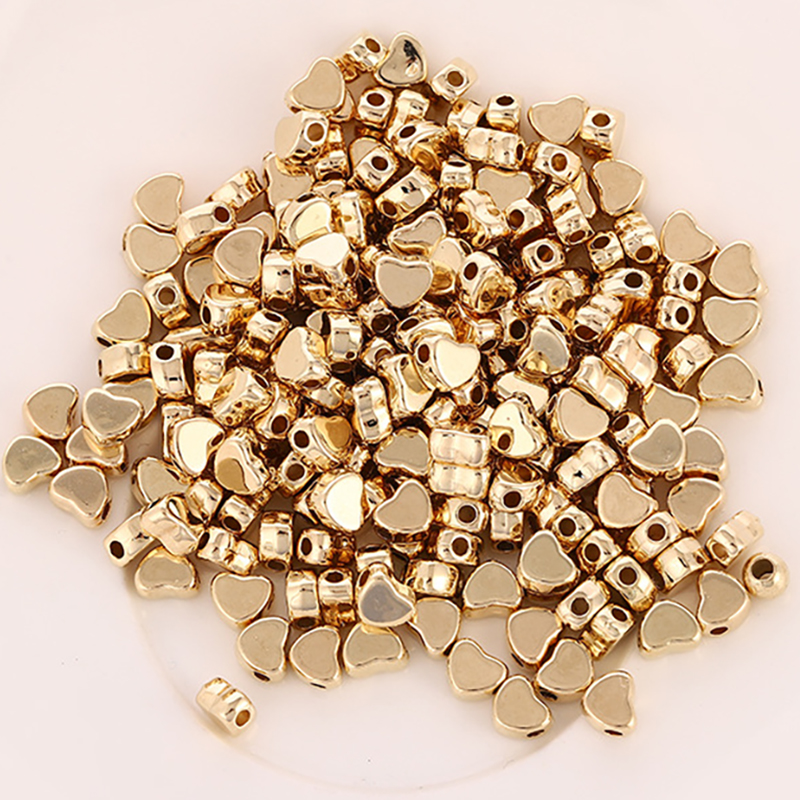 100 pc/lot amour coeur forme CCB perle plaqué or perles en vrac entretoise pour la fabrication de bijoux accessoires collier à faire soi-même Bracelet breloques