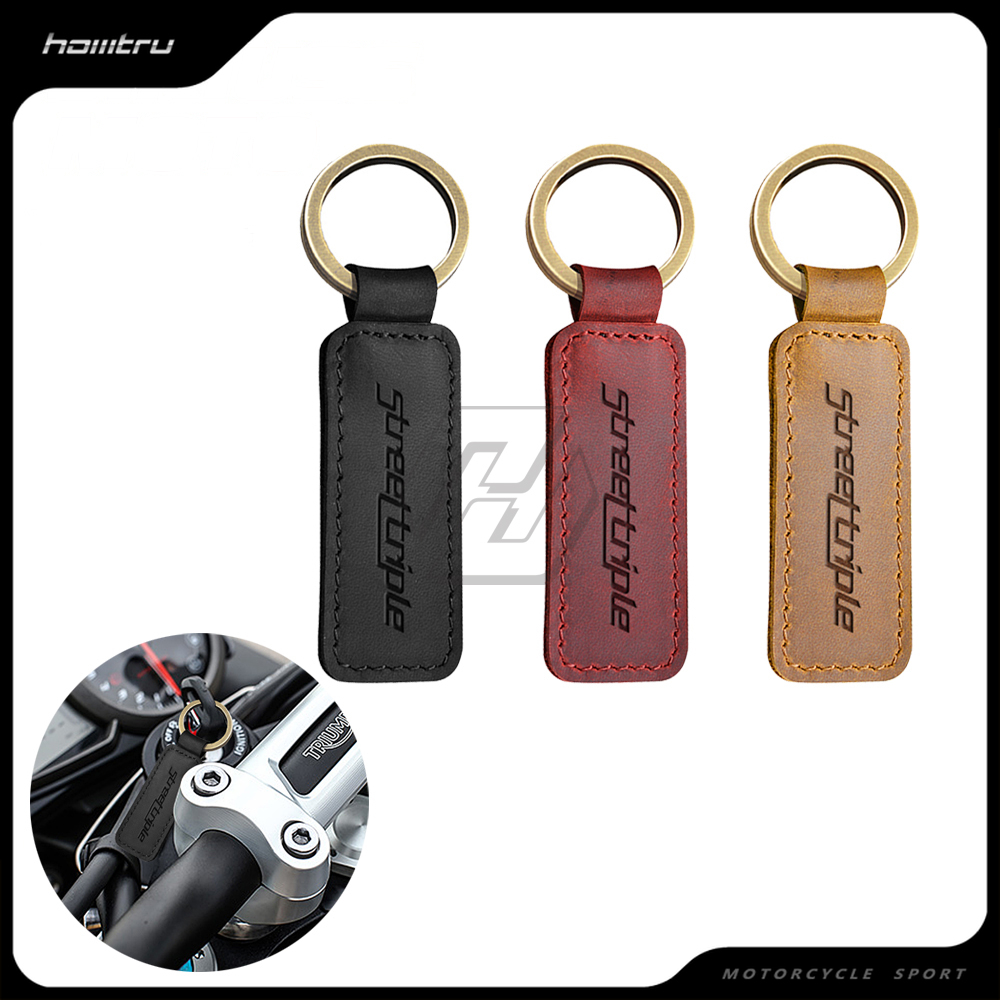 Motorfiets Koeienhuid Sleutelhanger Sleutelhanger Past Voor Triumph Street Triple 675 765 R Rs