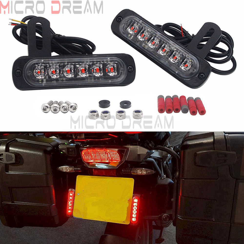 Wodoodporna B6 podwójna tablica rejestracyjna światło pomocnicze LED hamulec i bieganie czerwone światło na tylni motocyklowy światło do motocykla Harley Honda Taillight