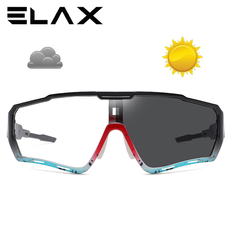 ELAX новый стиль фотохромные солнцезащитные очки спортивные мужские и женские Mtb велосипедные очки велосипедные очки