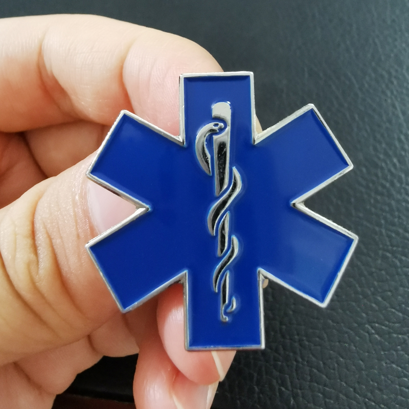 Estrela da vida Enfermagem Ambulância Esmalte Pin, Emblema Azul, Decoração Extravagante Hospitalar para Médicos Enfermeiros, EMT e EMS