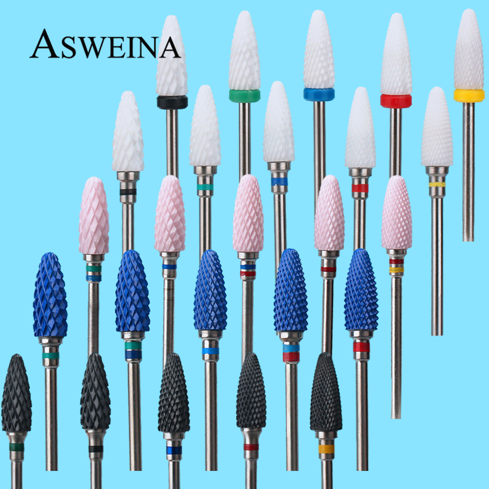 1 Uds. Brocas de fresa para manicura, accesorios eléctricos de cerámica para máquina de rebabas, limas de esmalte, herramientas de decoración de uñas