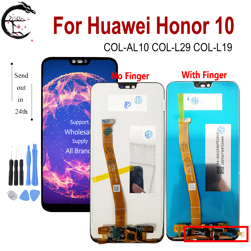 Pantalla LCD de 5,84 pulgadas con marco para Huawei Honor 10 montaje de digitalizador táctil COL-AL10 COL-L29 COL-L19 probado