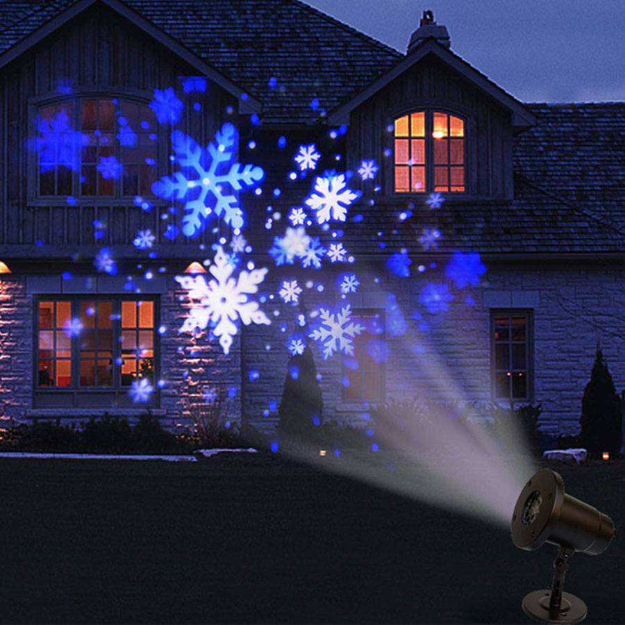 Proyector de luces LED para nevadas, lámpara de proyección de copos de nieve para Navidad, fiesta al aire libre, boda, paisaje que cae