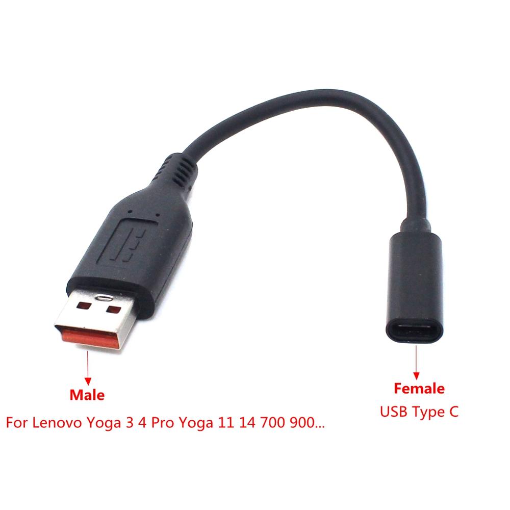 Cable de carga USB tipo C PD, adaptador de corriente CC, convertidor de enchufe para Lenovo Yoga 3 4 Pro Yoga 700S 900S Miix 700 710 Miix2-11 portátil