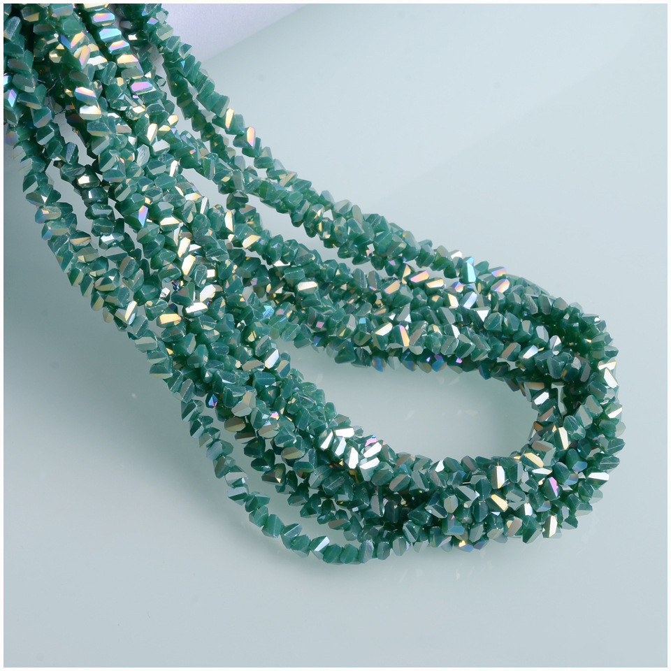 Perles triangulaires en verre de cristal, 3mm AB, perle tridimensionnelle, bricolage, boucles d'oreilles artisanales, bijoux, matériel exécutif, accessoires