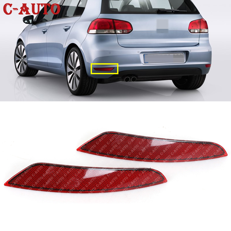 Lampes de réflecteur de pare-chocs arrière de voiture, Volkswagen Golf 6, 2009, 2010, 2011, 2012, 2013, style de voiture, feu arrière sans ampoules