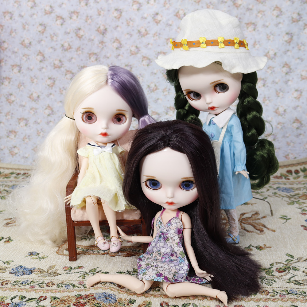 ICY DBS Blyth Doll No. 4 zakrzywione usta Niestandardowa matowa twarz z brwiem Złącze ciała 1/6 bjd anime