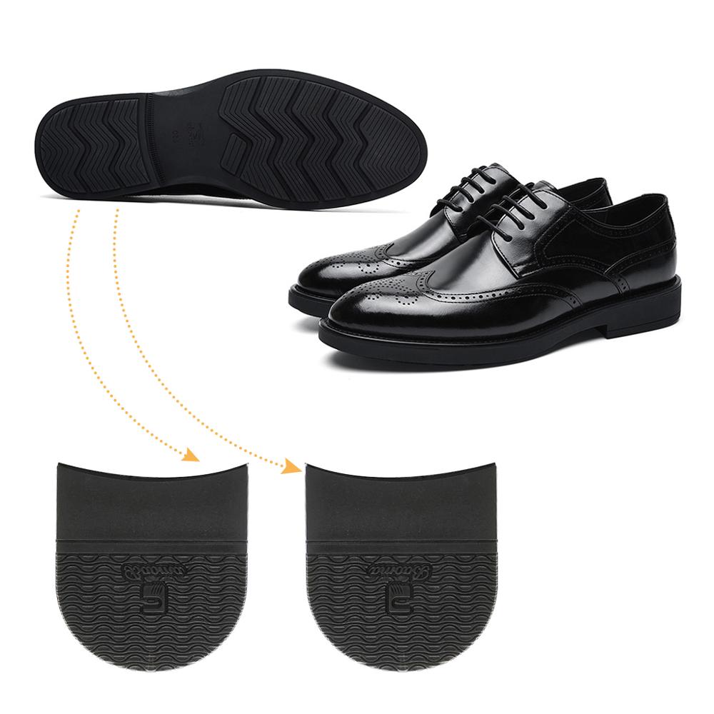 Par de calçados de borracha, pedal antiderrapante para sola de sapato, substituição faça você mesmo, espessura preta 6.5mm, acessórios para sapatos
