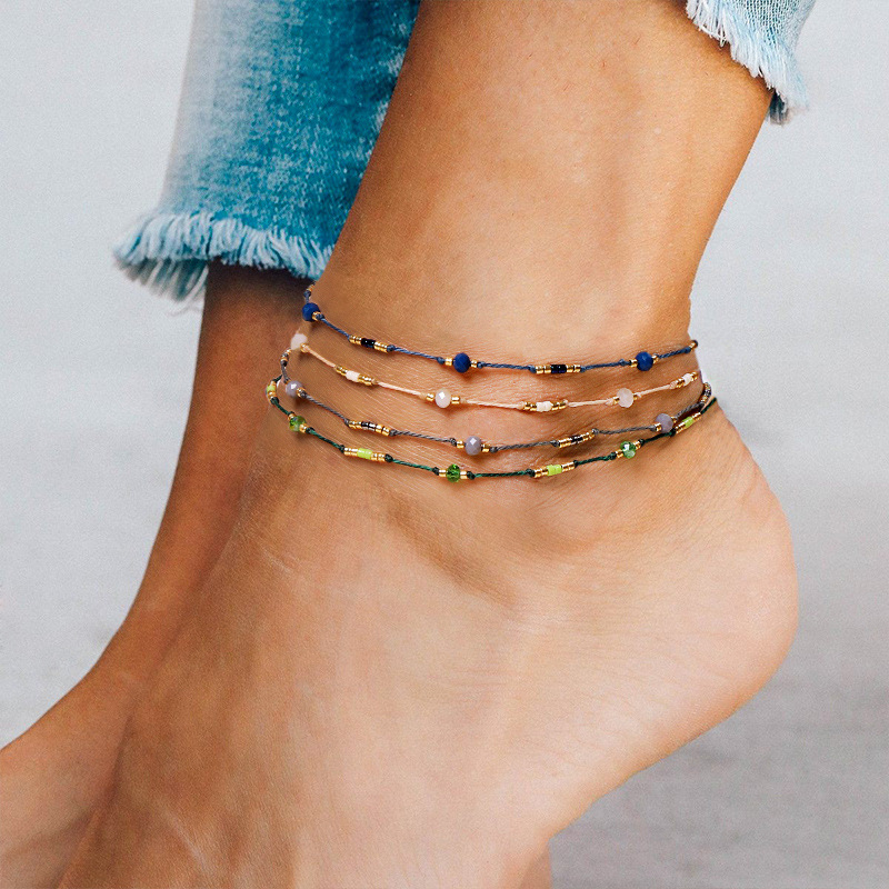 HI UOMO Bohemian Perline Colorate Filo di Cera FAI DA TE Cavigliera Delle Donne Regolabile Della Spiaggia di Estate Casual Accessori di Gioielli Regalo Fidanzata