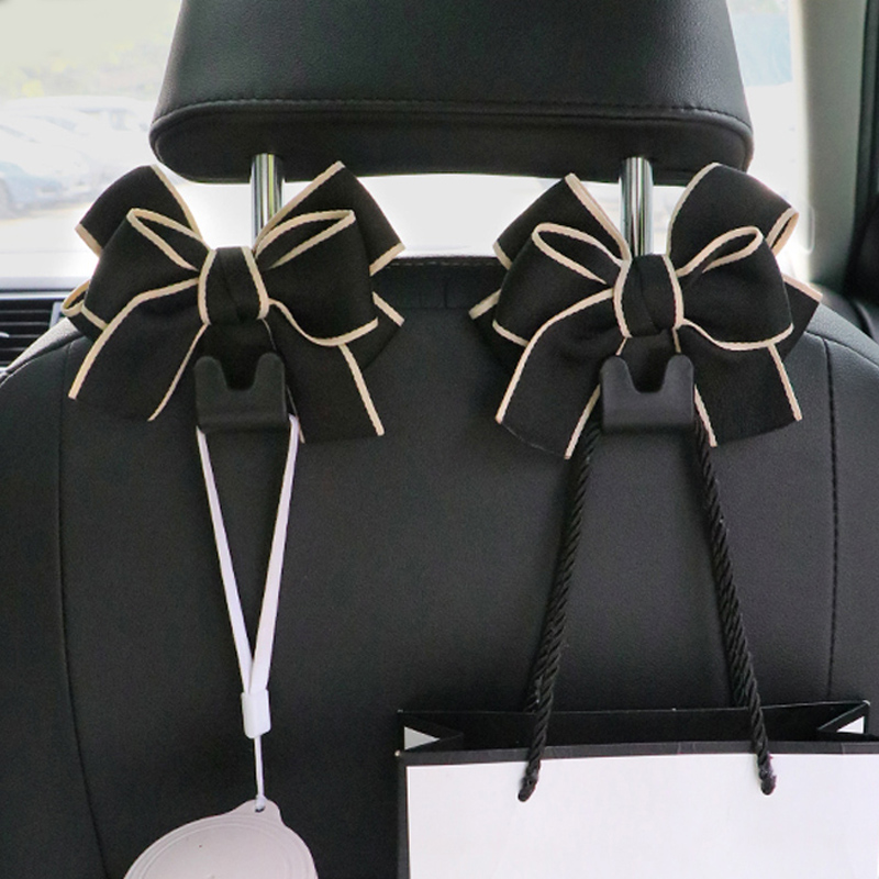 Kait Penyimpanan Belakang Tempat Duduk Mobil Ikatan Simpul Lucu Kreatif Gantungan Organizer Sandaran Kepala Kendaraan untuk Tas Belanjaan Tas Tangan Aksesori Mobil