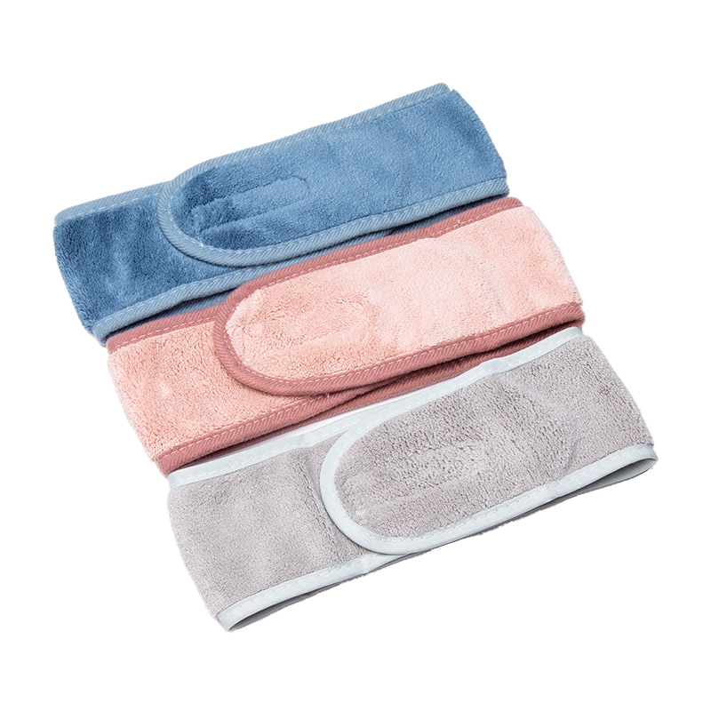 Diadema de lana de Coral para mujer y niña, suave, ajustable, maquillaje, banda para el pelo de baño, soporte para el pelo de la cara, accesorios para el cabello Facial de SPA