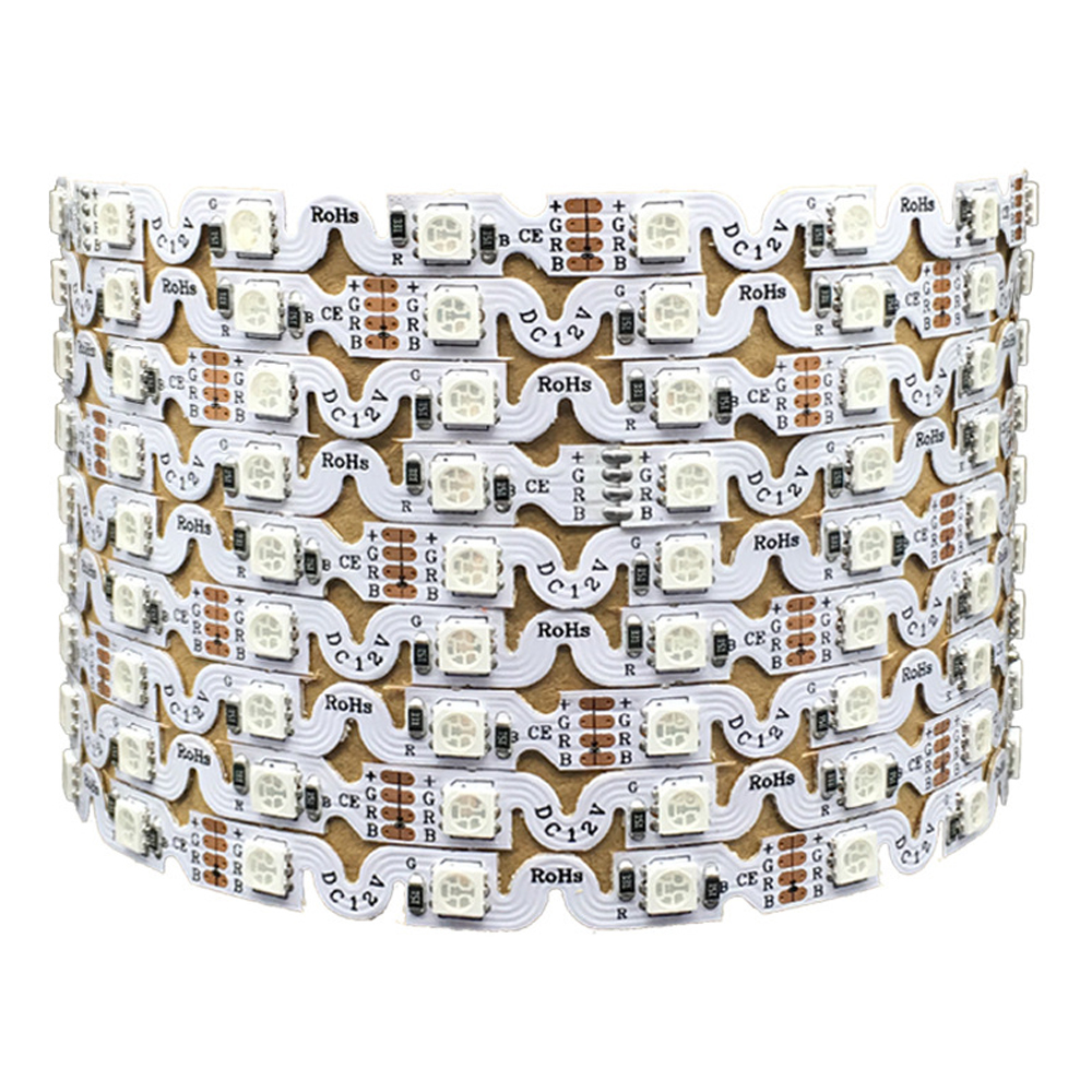 5m 12V 24V S Shape LED Strip LED Flexible Tape 5050 RGB Warm White 60LED/m Bending Channel Letter S Type Letter 8mm PCB
