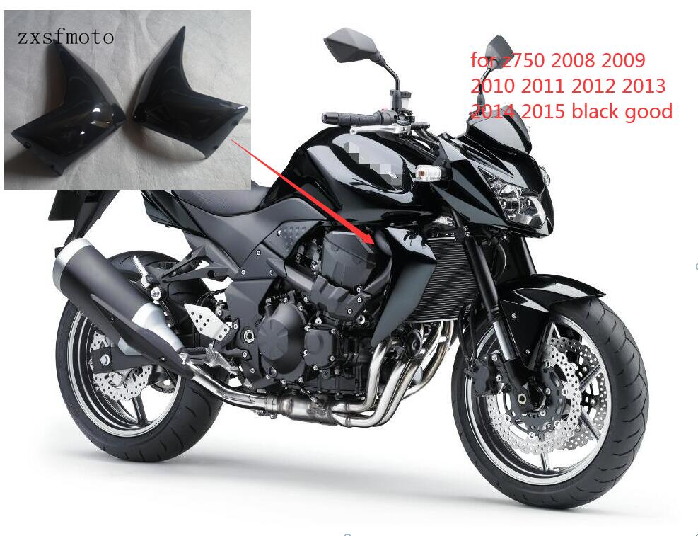 Tampa do Radiador Lateral Esquerdo e Direito, Capuz Painel para Kawasaki Z750 2008 2009 2012 2013 2014 2015, Preto Bom