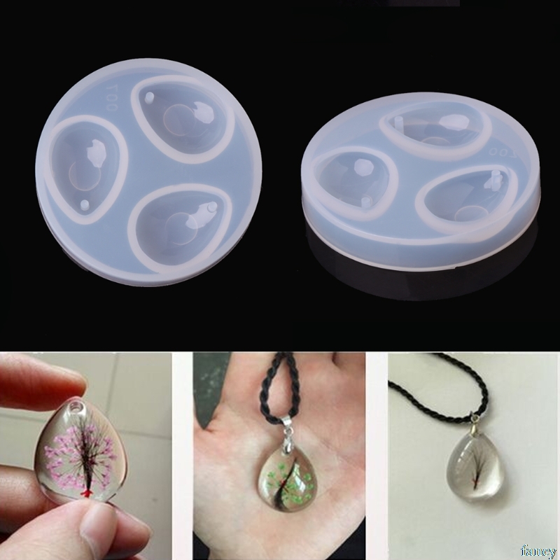 DIY จี้ซิลิโคนน้ำลดลงอัญมณีแม่พิมพ์อีพ็อกซี่เรซิ่นปลอกเครื่องประดับหัตถกรรมเครื่องมือ