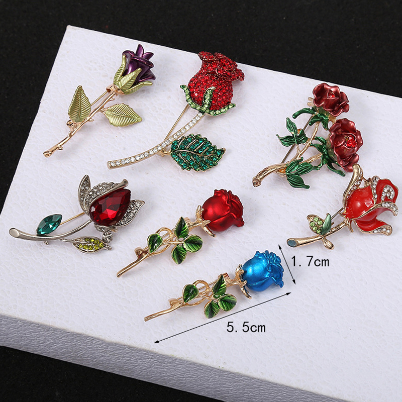 Belle Collection de broches à fleurs de roses pour femmes, épingle à fleurs élégante, Design d'été, cadeau de fête de saint-valentin