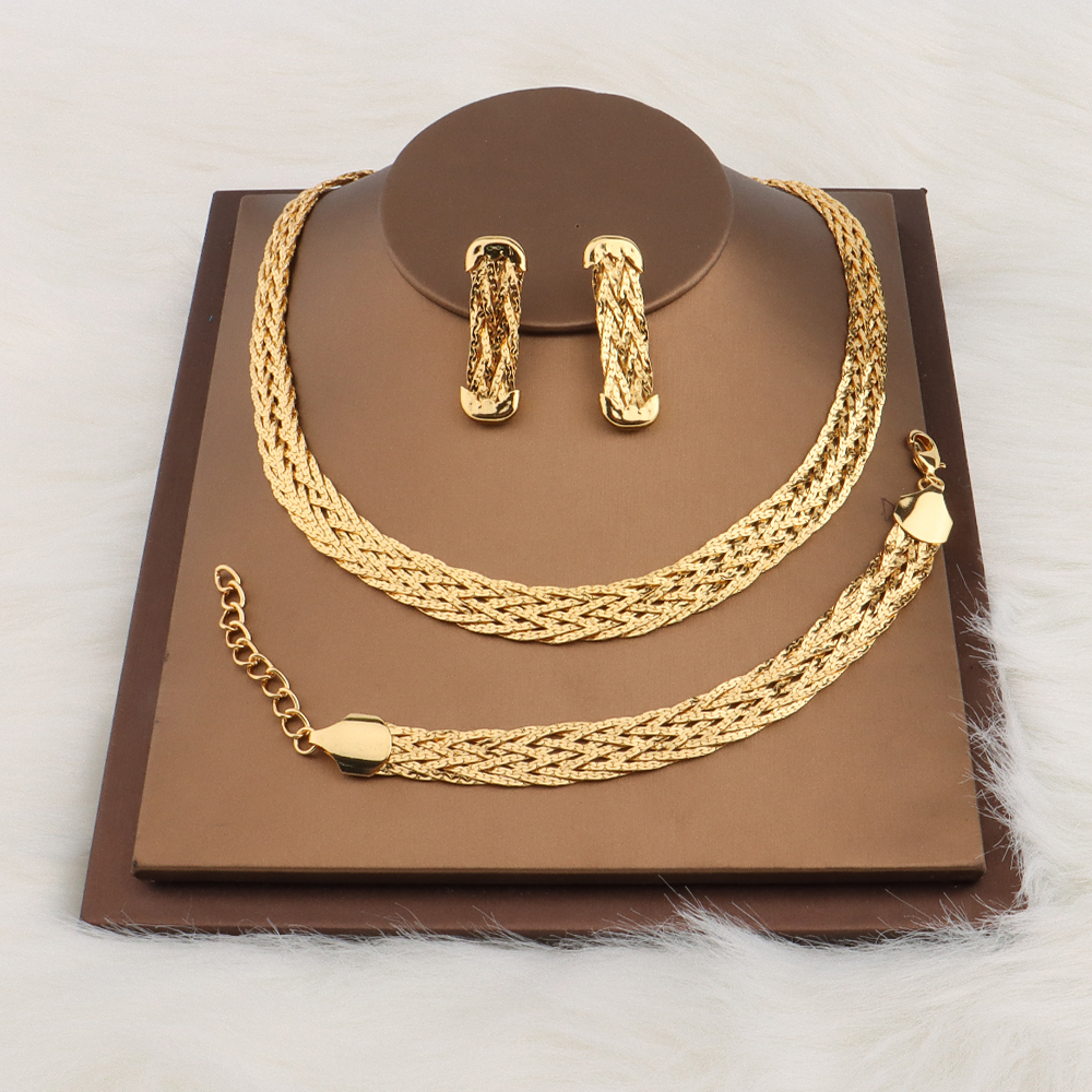 YM złocenie Hollow kolczyki naszyjnik zestaw moda kobiety dubaj afryka luksusowa biżuteria punkowa prezent na walentynki Choker naszyjnik